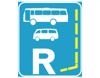 Bus and mini bus lane reservation begins sign